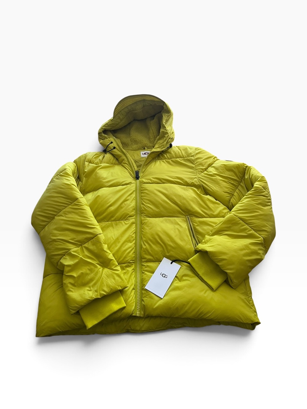 UGG Women's Lime Green Hooded Puffer Coat